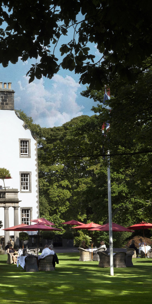 Prestonfield on a summers day dining alfresco