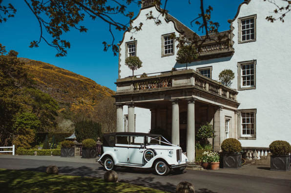 Wedding car outside the main House