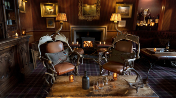 Chairs with antlers in the Whisky Room in Edinburgh